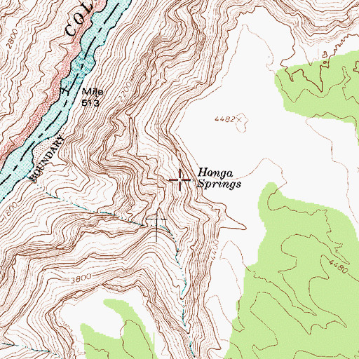 Topographic Map of Honga Springs, AZ