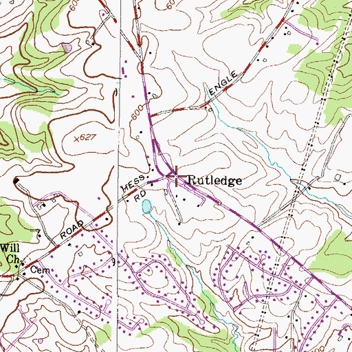 Topographic Map of Rutledge, MD