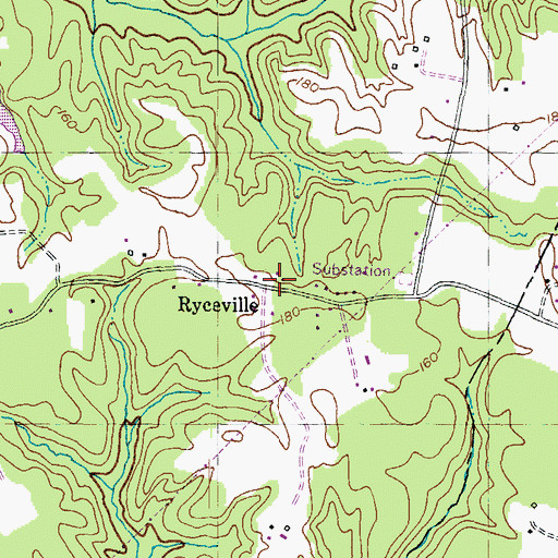 Topographic Map of Ryceville, MD