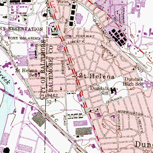 Topographic Map of Saint Helena, MD