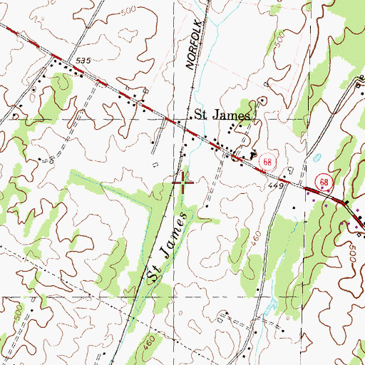 Topographic Map of Saint James, MD