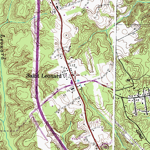 Topographic Map of Saint Leonard, MD