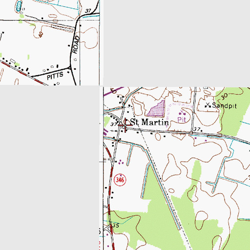 Topographic Map of Saint Martin, MD