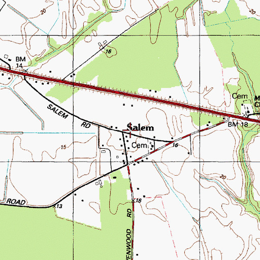 Topographic Map of Salem, MD