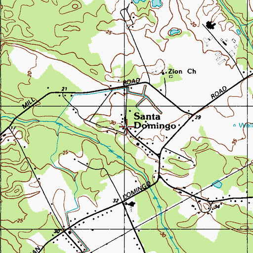 Topographic Map of Santo Domingo, MD