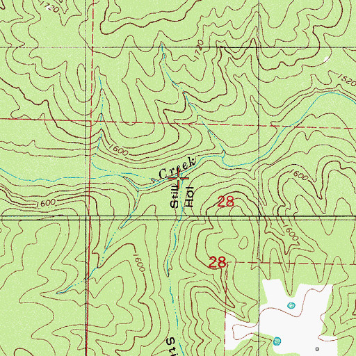 Topographic Map of Still Hollow, AR