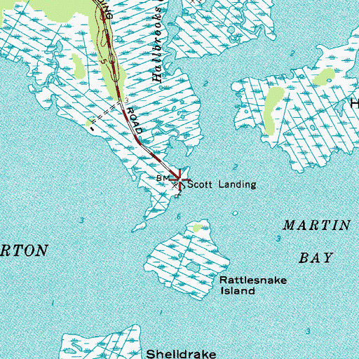 Topographic Map of Duers Neck Landing, MD