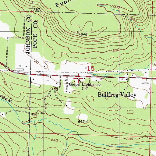 Topographic Map of Gospel Lighthouse Church, AR