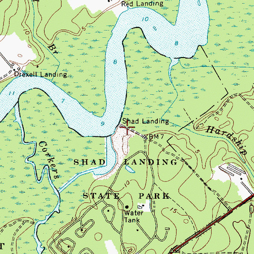 Topographic Map of Shad Landing, MD