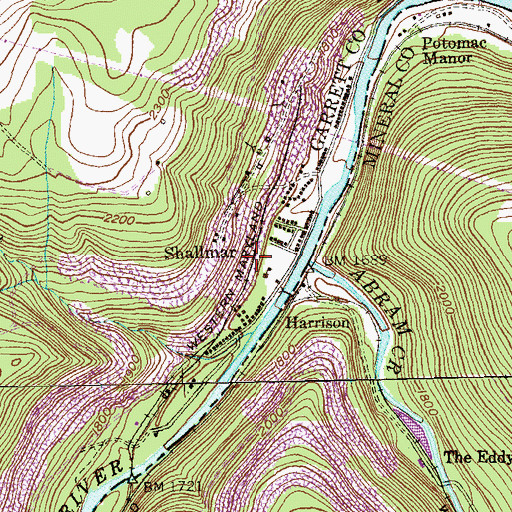 Topographic Map of Shallmar, MD