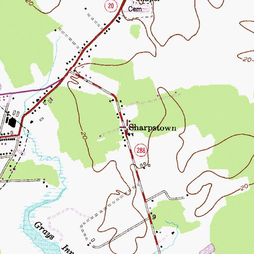 Topographic Map of Sharpstown, MD