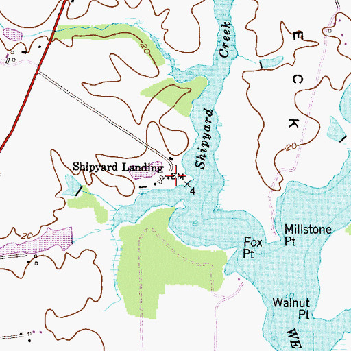Topographic Map of Shipyard Landing, MD