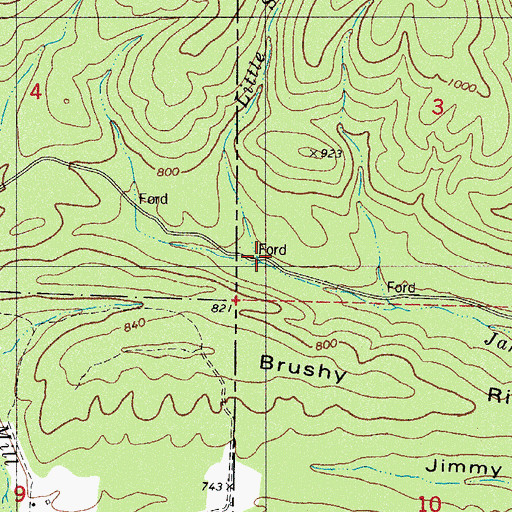 Topographic Map of Little Sawyer Creek, AR