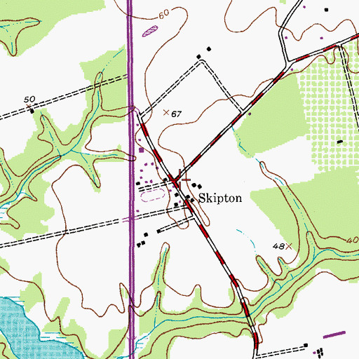 Topographic Map of Skipton, MD