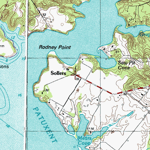 Topographic Map of Sollers, MD