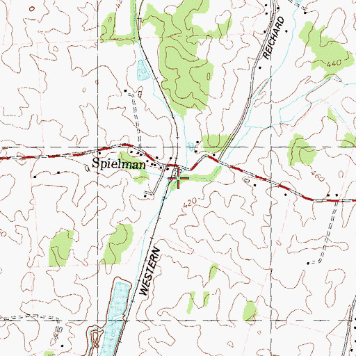 Topographic Map of Spielman, MD