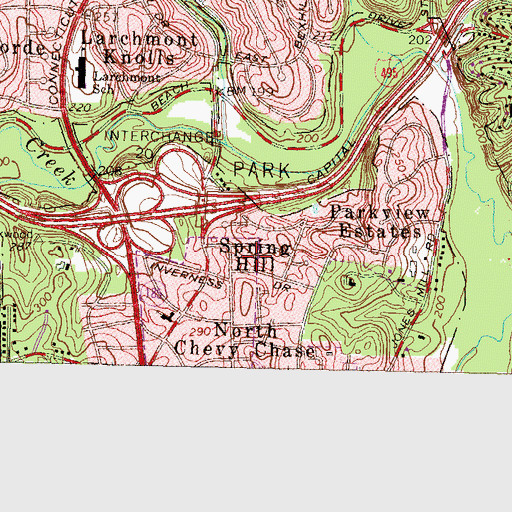 Topographic Map of Spring Hill, MD