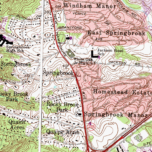 Topographic Map of Springbrook, MD