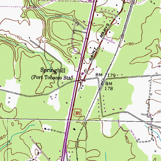 Topographic Map of Springhill, MD