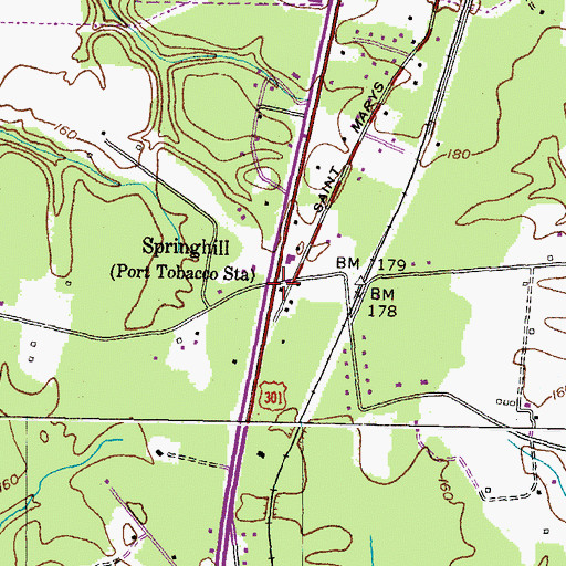 Topographic Map of Springhill, MD