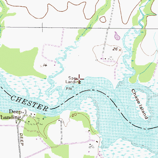 Topographic Map of Spry Landing, MD