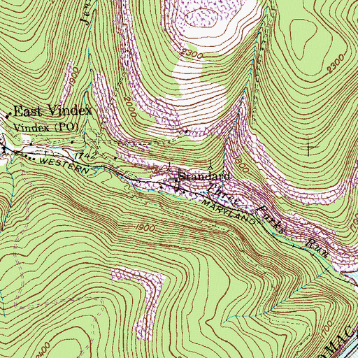 Topographic Map of Standard, MD
