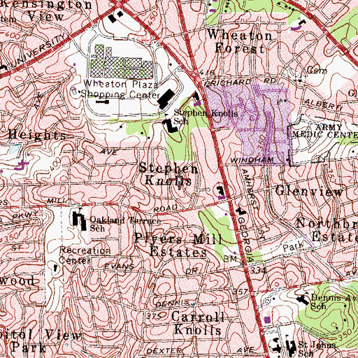 Topographic Map of Stephen Knolls, MD