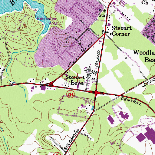 Topographic Map of Steuart Level, MD