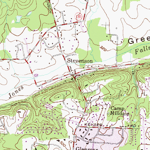 Topographic Map of Stevenson, MD