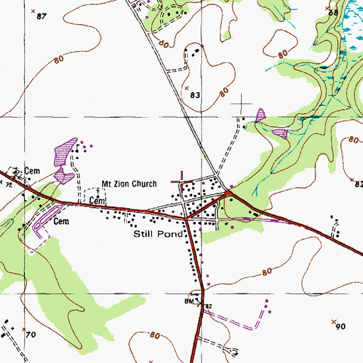 Topographic Map of Still Pond, MD
