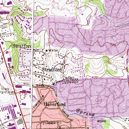 Topographic Map of Stratford, MD