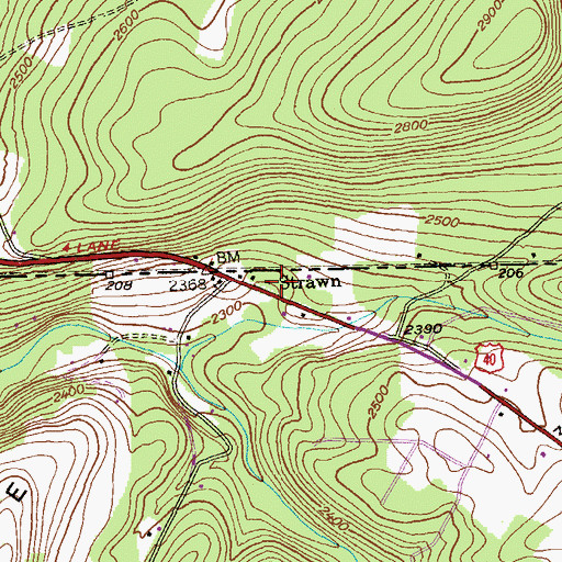 Topographic Map of Strawn, MD