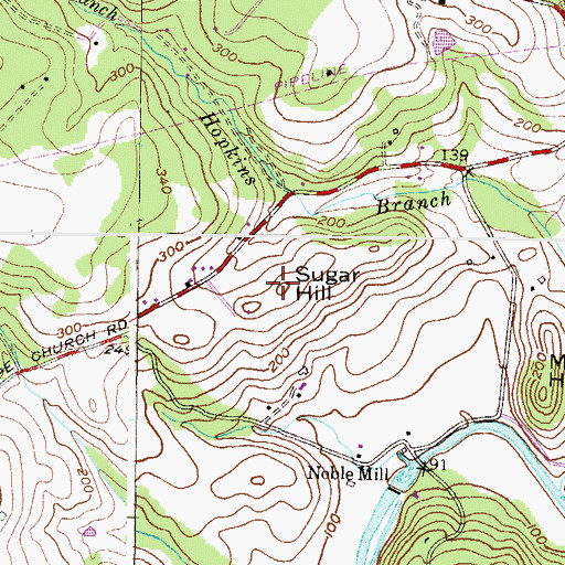 Topographic Map of Sugar Hill, MD