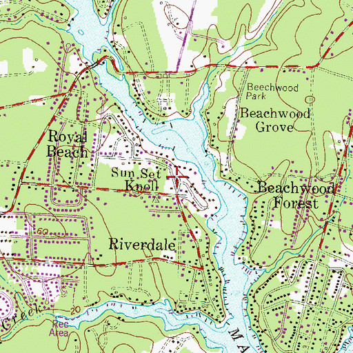 Topographic Map of Sun Set Knoll, MD