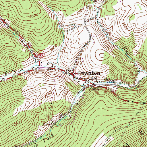 Topographic Map of Swanton, MD