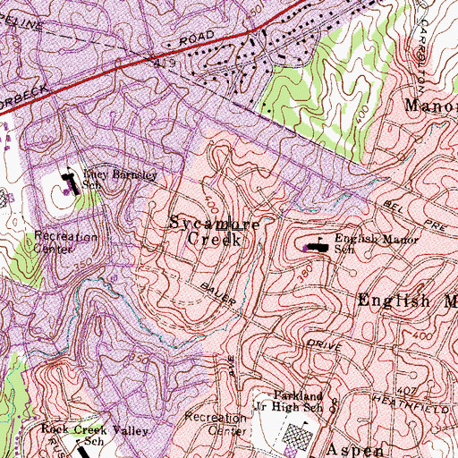 Topographic Map of Sycamore Creek, MD
