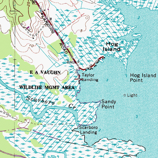 Topographic Map of Taylor Landing, MD