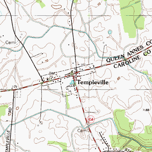 Topographic Map of Templeville, MD