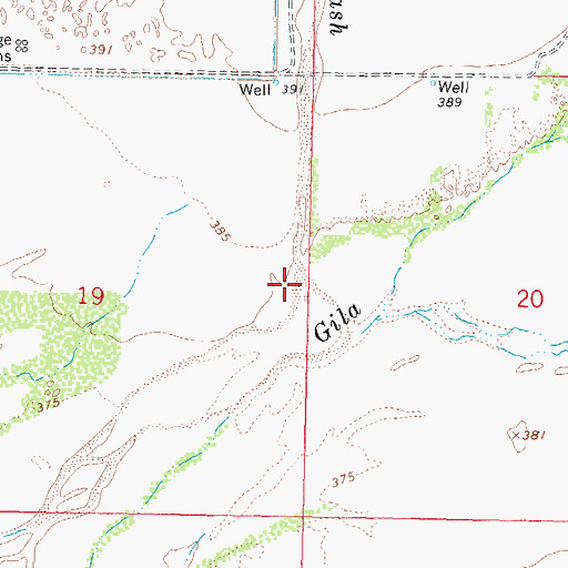Topographic Map of Hoodoo Wash, AZ