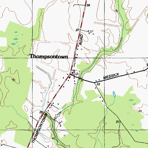 Topographic Map of Thompsontown, MD