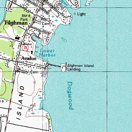 Topographic Map of Tilghman Island Landing, MD