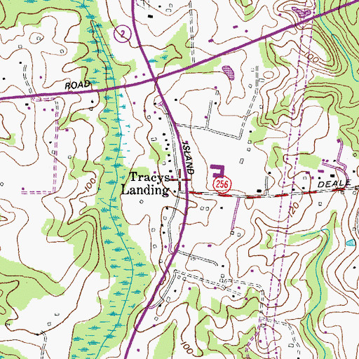 Topographic Map of Tracys Landing, MD