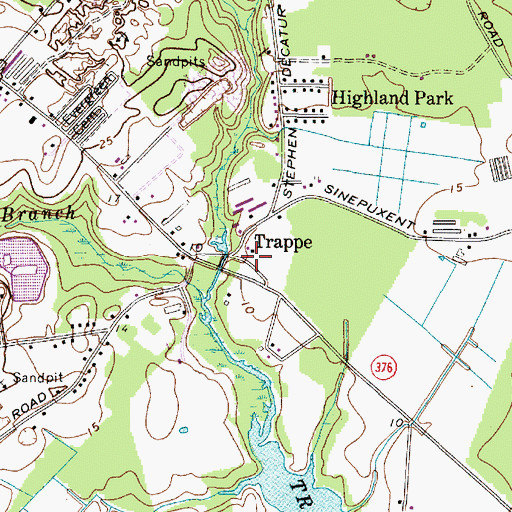 Topographic Map of Trappe, MD