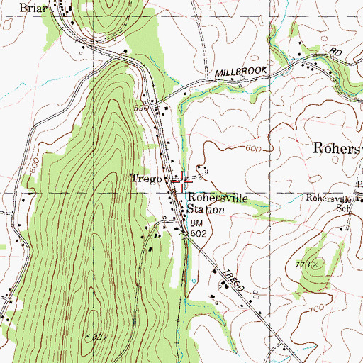Topographic Map of Trego, MD
