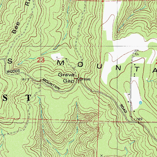 Topographic Map of Grave Gap, AR
