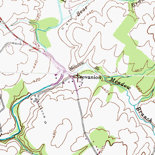 Topographic Map of Trevanion, MD