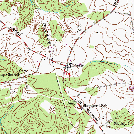 Topographic Map of Troyer, MD