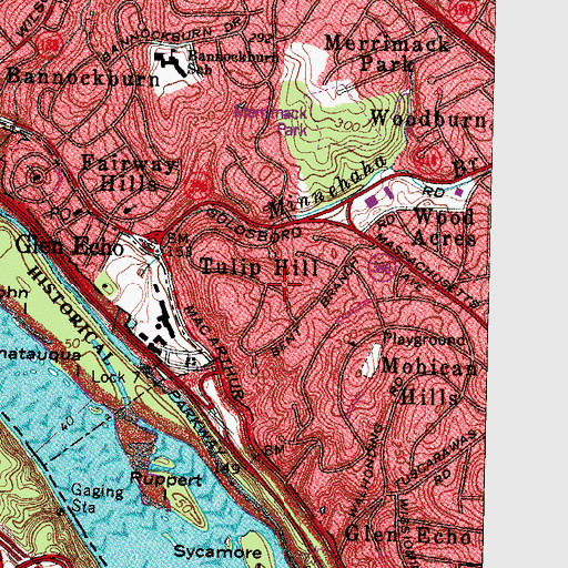 Topographic Map of Tulip Hill, MD