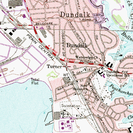 Topographic Map of Turner, MD