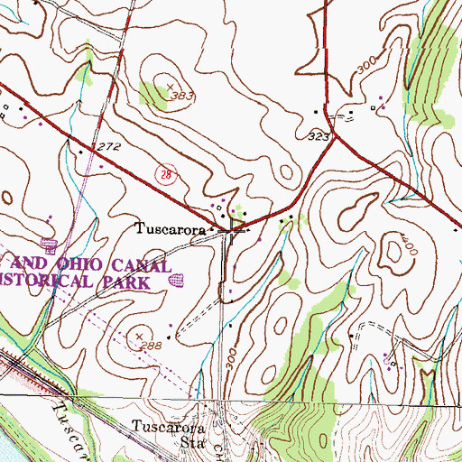 Topographic Map of Tuscarora, MD